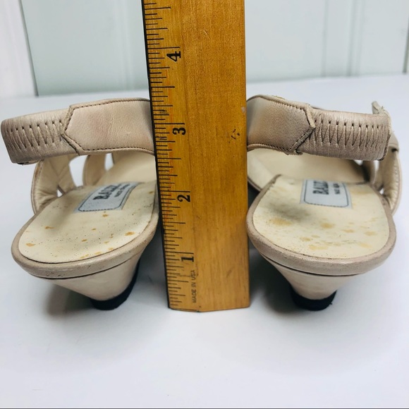 Vintage Bally Peep Toe Sling Back Italian Beige Shoes Size 7.5 - Picture 6 of 12